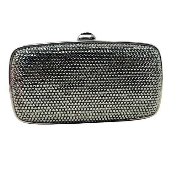 JUDITH LIEBER SWAROVSKI CRYSTAL Classic Micro mini Clutch Bag smoke gray Amazing - Picture 6 of 13